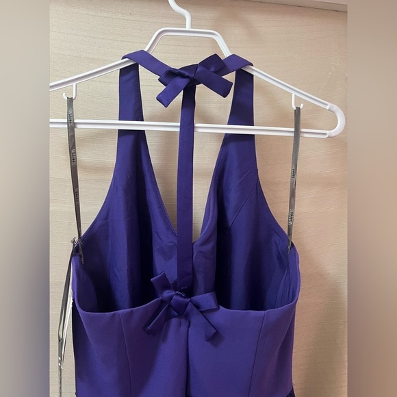 White by Vera Wang purple halter dress bow detail summer fun flowy midi - Picture 8 of 10